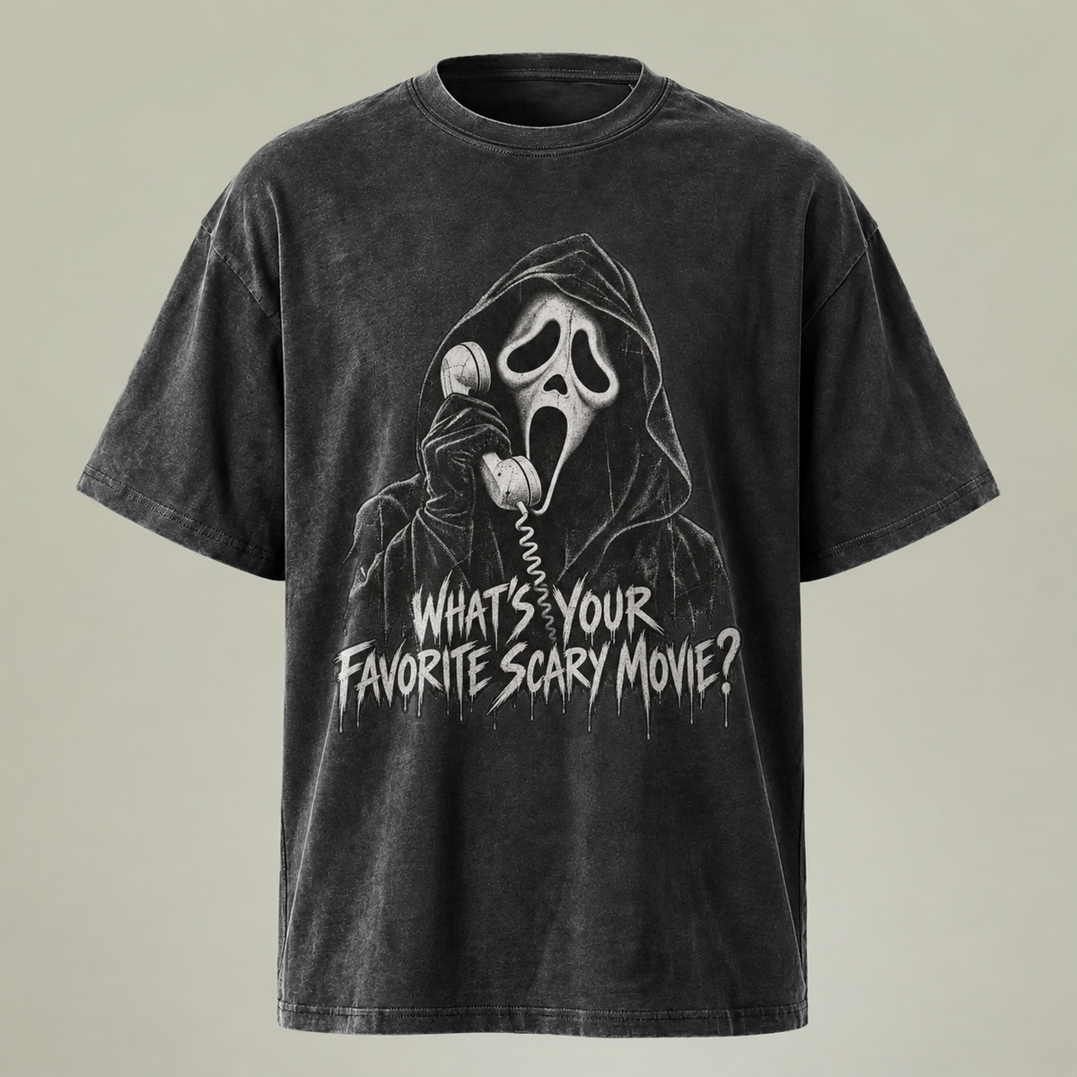 What’s Your Favorite Scary Movie? Vintage Mineral Wash Tee
