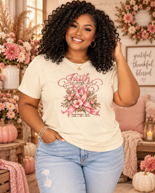 Faith Over Fear Floral Awareness Tee
