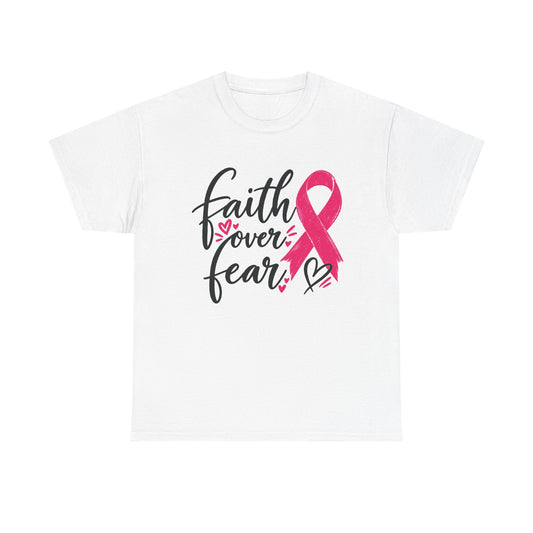 Faith Over Fear Pink Ribbon Tee