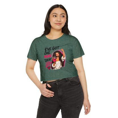 'I've got one more okay left' - Graphic Doll Face Crop Tee