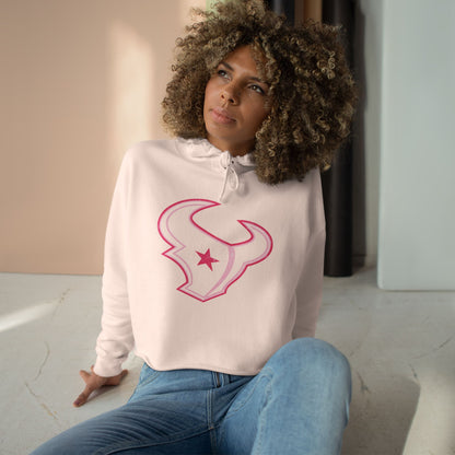 H-Town Pink Line Crop Hoodie