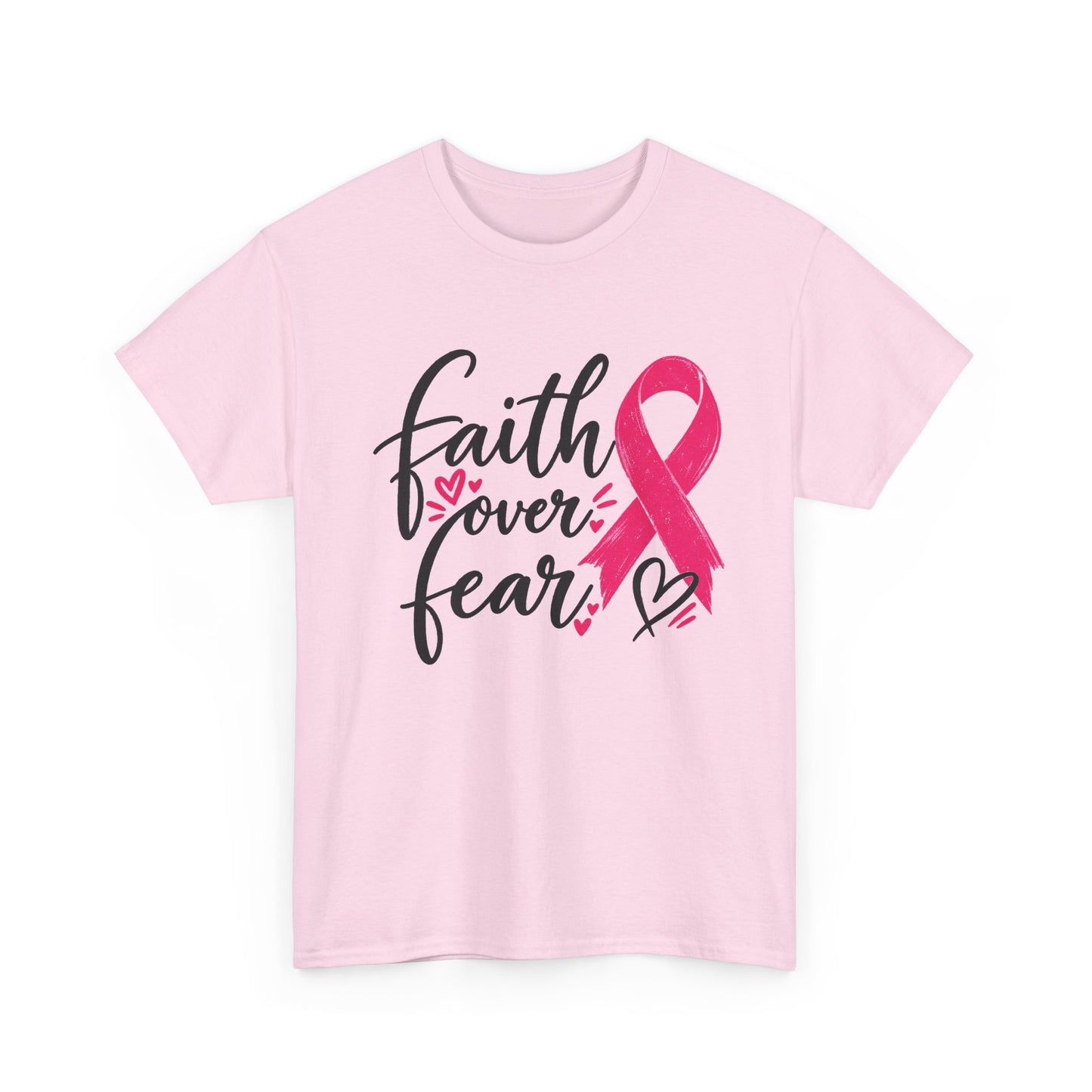 Faith Over Fear Pink Ribbon Tee