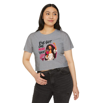 'I've got one more okay left' - Graphic Doll Face Crop Tee