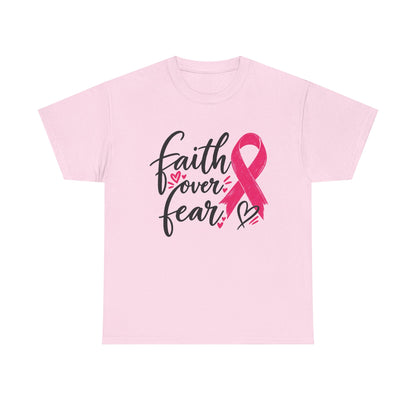 Faith Over Fear Pink Ribbon Tee