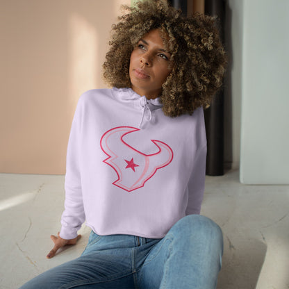 H-Town Pink Line Crop Hoodie
