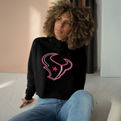 H-Town Pink Line Crop Hoodie
