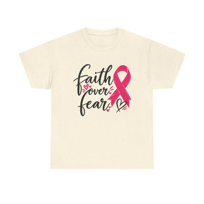 Faith Over Fear Pink Ribbon Tee