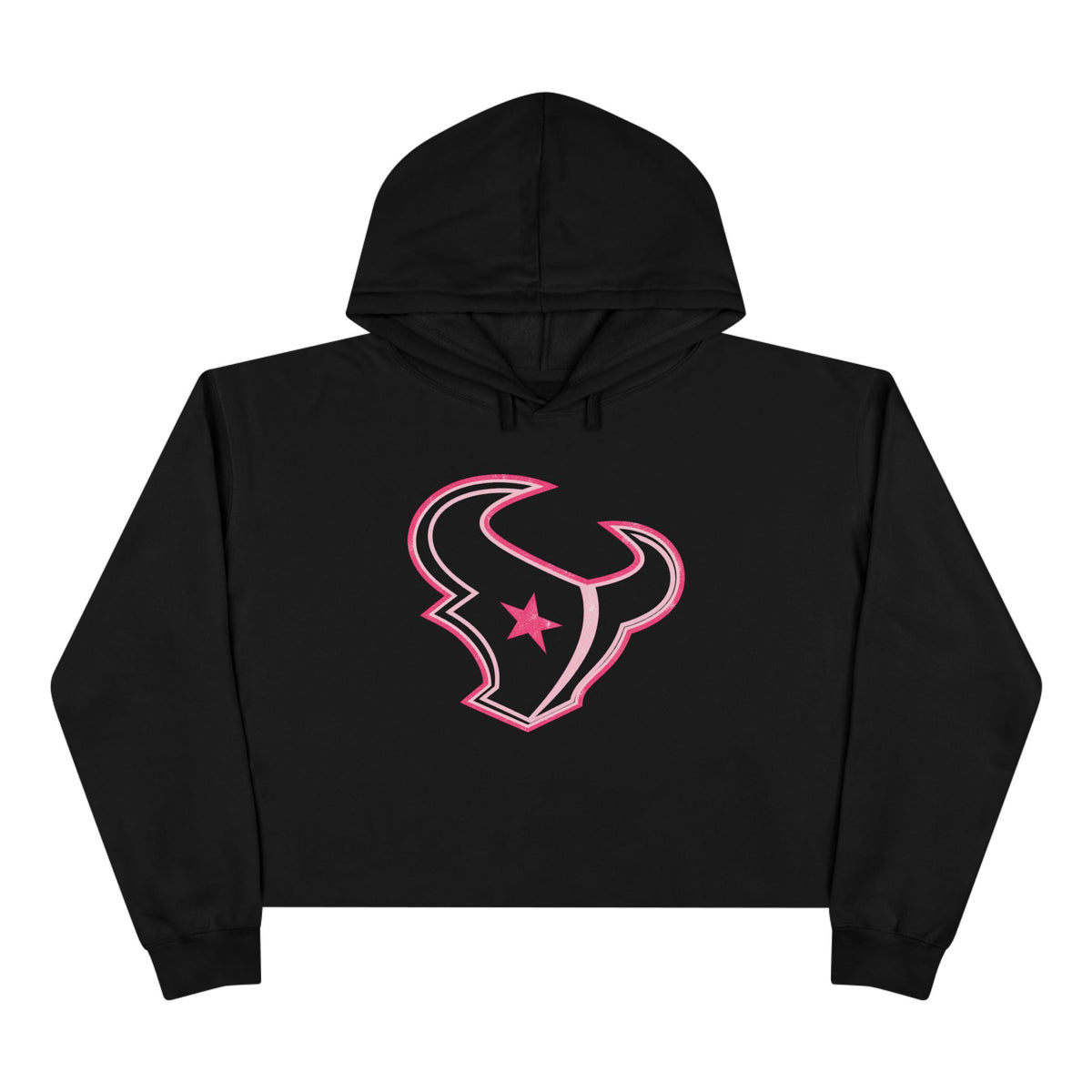 H-Town Pink Line Crop Hoodie
