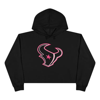 H-Town Pink Line Crop Hoodie