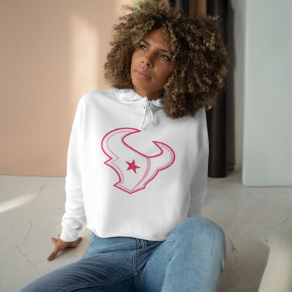 H-Town Pink Line Crop Hoodie