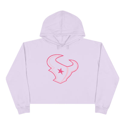 H-Town Pink Line Crop Hoodie