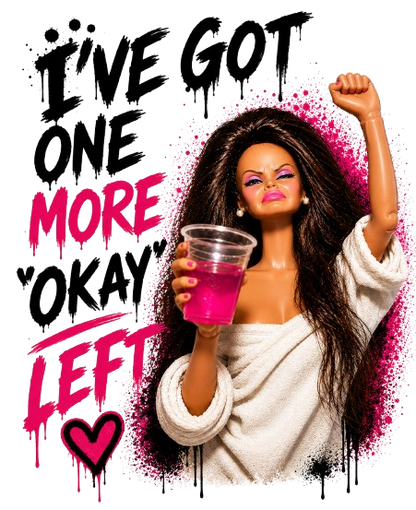 'I've got one more okay left' - Graphic Doll Face Crop Tee