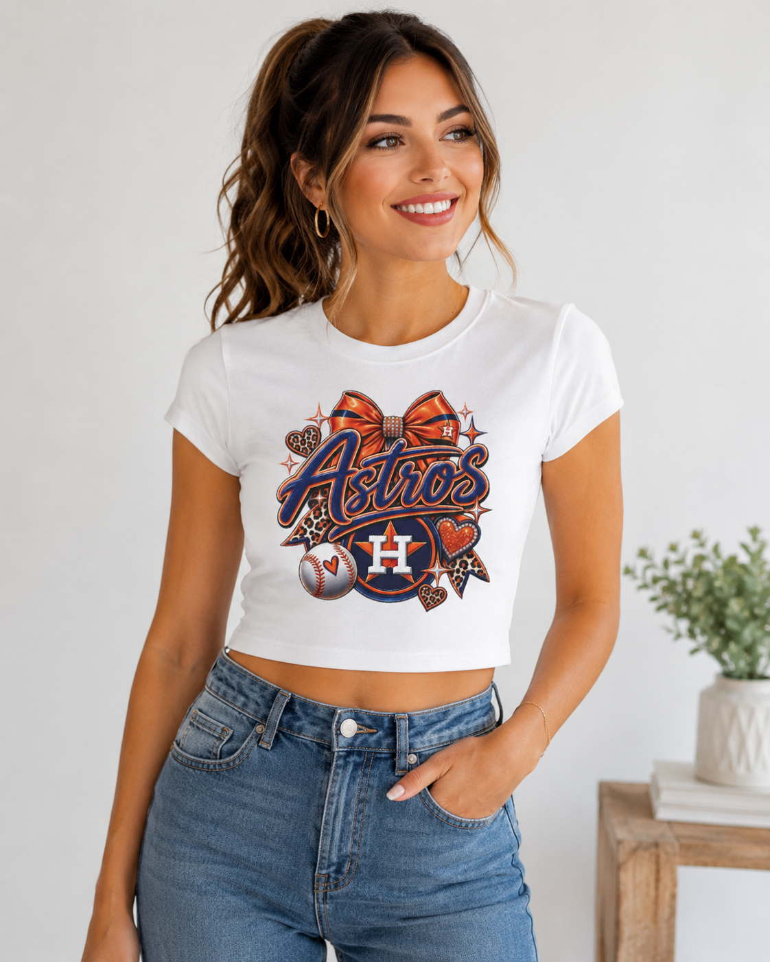 Houston Game Day Bow Baby Tee