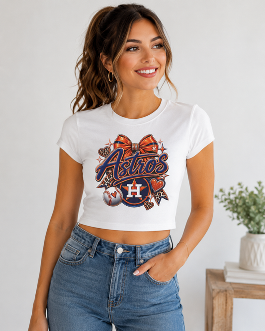 Houston Game Day Bow Baby Tee