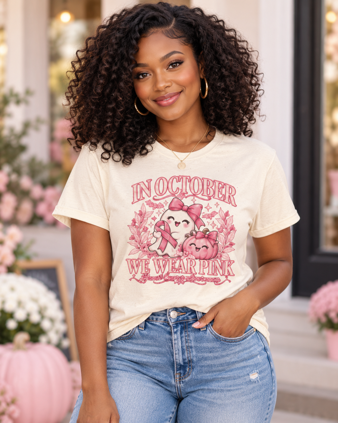In October We Wear Pink Awareness Tee
