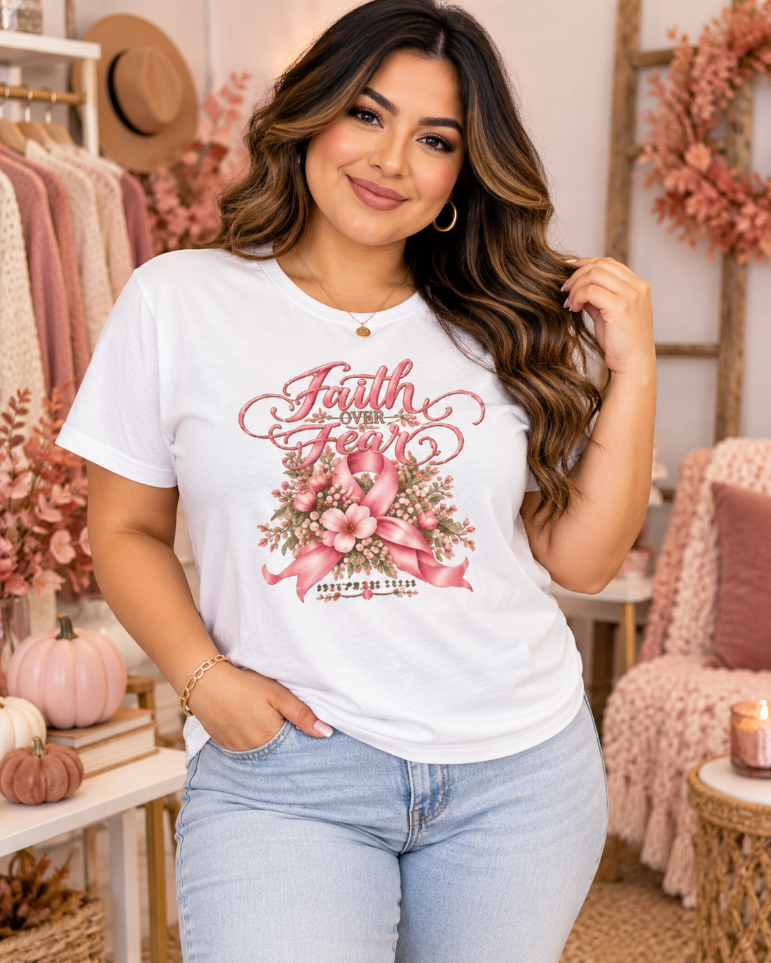 Faith Over Fear Floral Awareness Tee