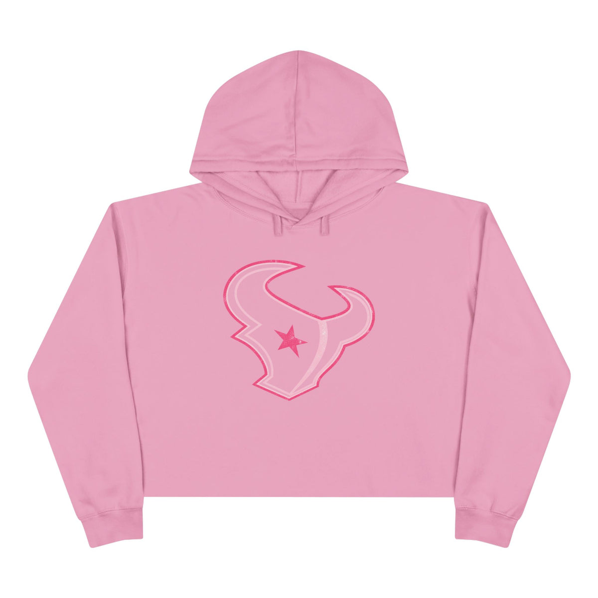 H-Town Pink Line Crop Hoodie