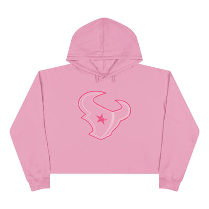 H-Town Pink Line Crop Hoodie