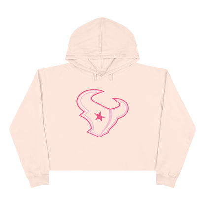 H-Town Pink Line Crop Hoodie