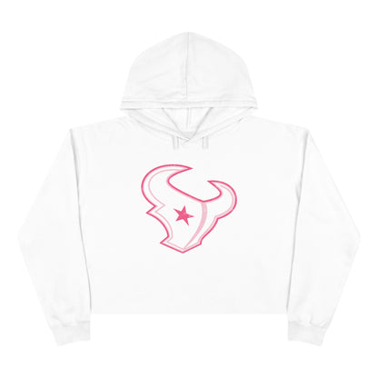 H-Town Pink Line Crop Hoodie
